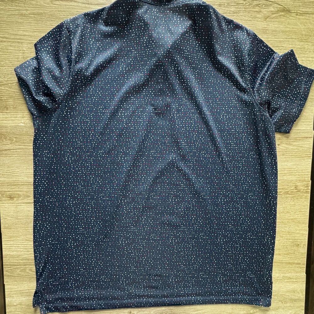 St John's Bay Polo Shirt - 2XL- Blue w/Red and White Dot pattern - Picture 4 of 6
